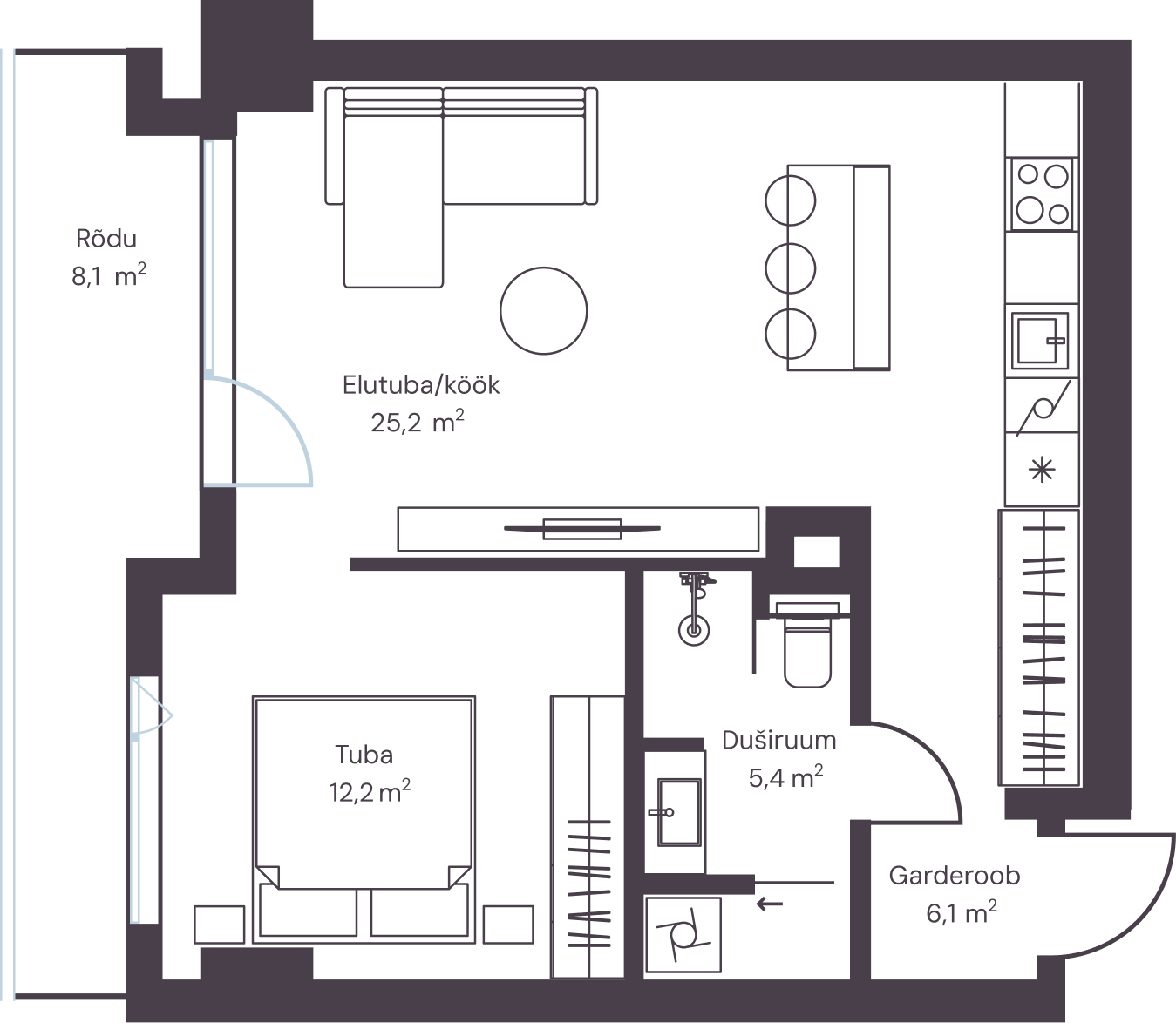 Korteri plaan  A