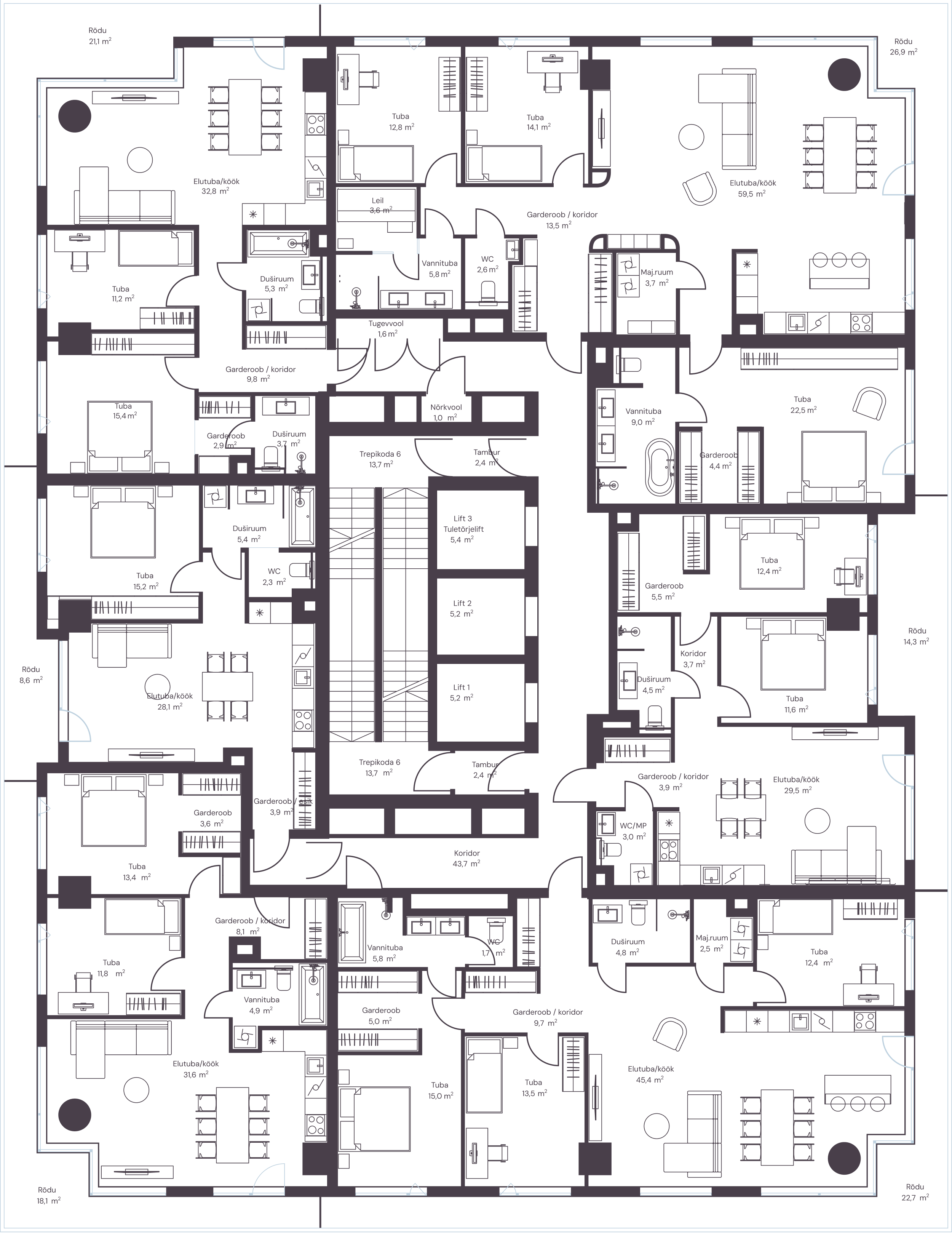 Floor plan for floor: 21